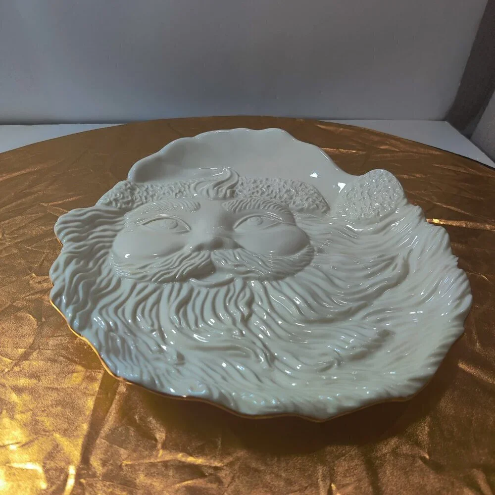 Mikasa Santa Platter of fine porcelain.Item# FK0001, displays Holiday Treats. 9